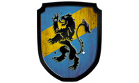 Wappenschild Löwe blau