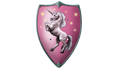 Knight buckler - unicorn pink