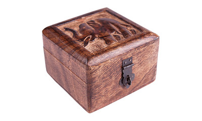 Wooden chest elephant carved