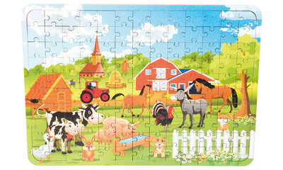 Holz-Puzzle Bauernhof