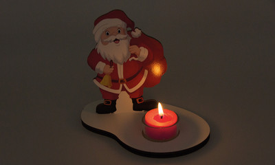Weihnachtsdeko Nikolaus mit Kerze