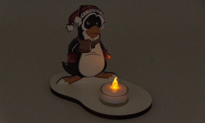 Weihnachtsdeko Pinguin mit LED