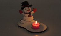 Weihnachtsdeko Schneemann mit Kerze