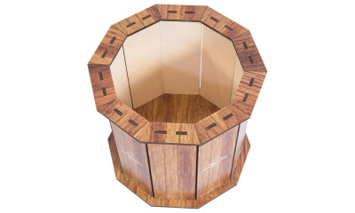 Holzspielerei - Display basket decagon dark