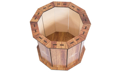 Holzspielerei - Display Korb Decagon dunkel