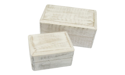 Wooden box white blanco
