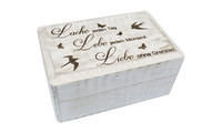 Wooden box white with engraving large