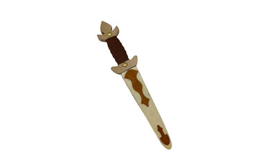 Dagger with bright wooden sheath