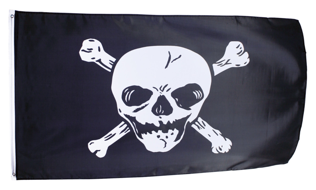 Pirate flag large bicoloured, 9,95